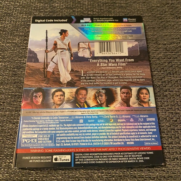 Blu Ray Star Wars “The Rise Of Skywalker “ - Picture 2 of 2